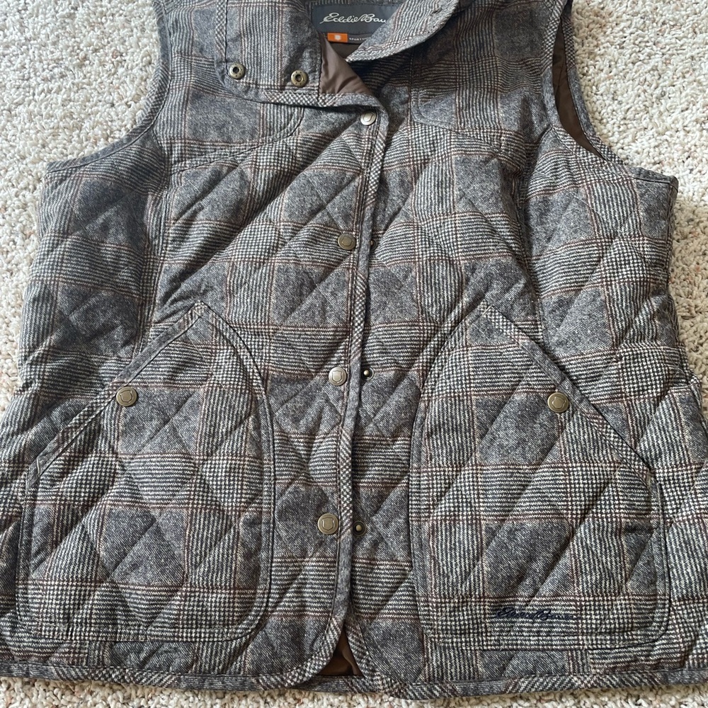 Eddie Bauer Gray Quilted Vest